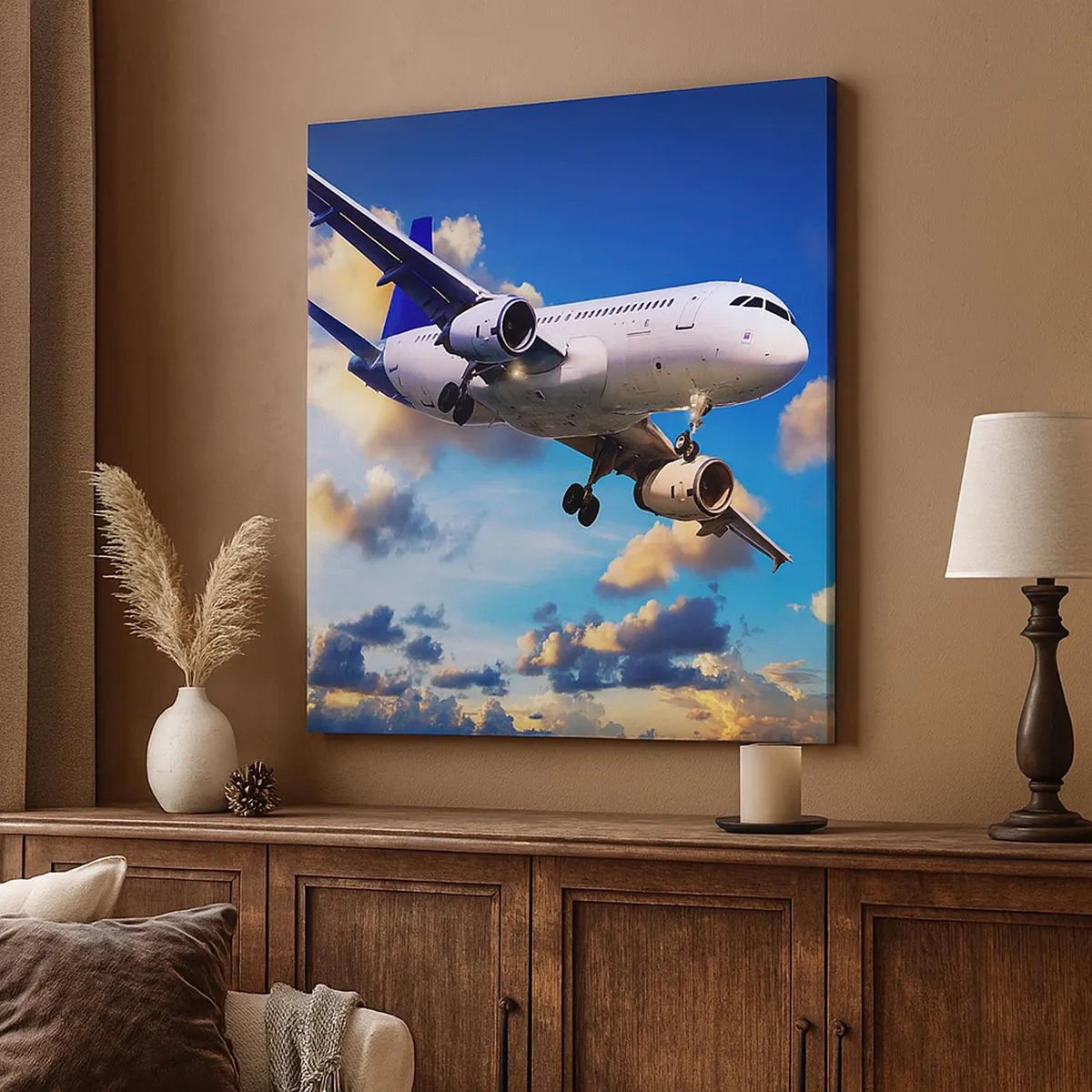 Cuadro sobre lienzo - Impresión de Imagen - Un viaje en blanco y azul - 30x30 cm