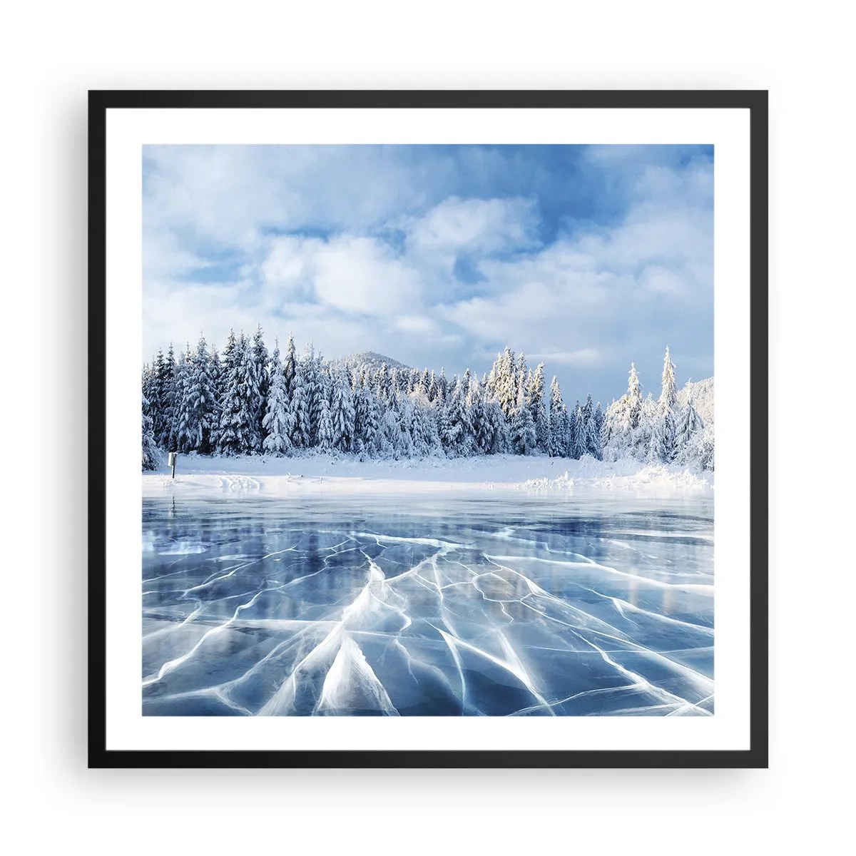 Póster en marco negro - Vista deslumbrante y cristalina - 60x60 cm