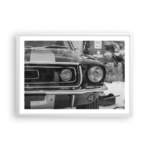 Póster en marco blanco - Paseo rudo - 70x50 cm