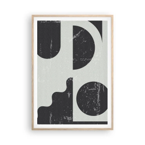 Póster en marco roble claro - Composición arriba y abajo - 70x100 cm