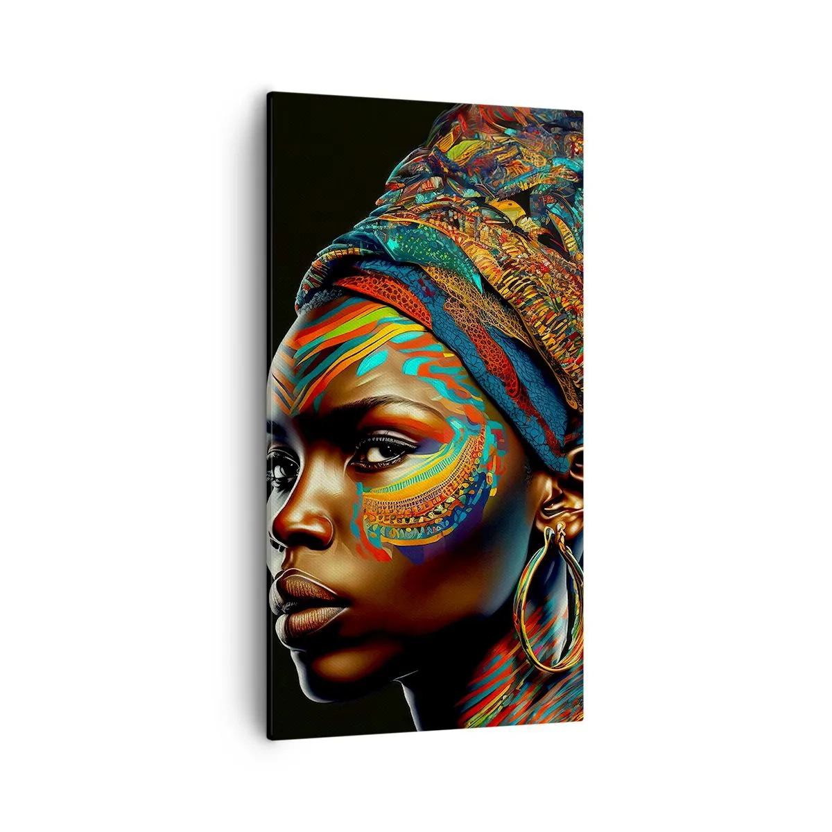 Cuadro sobre lienzo - Impresión de Imagen - Reina africana - 55x100 cm