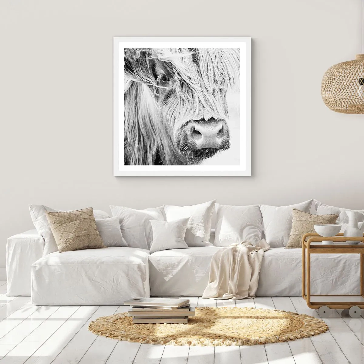 Póster en marco blanco - La naturaleza escocesa - 40x40 cm