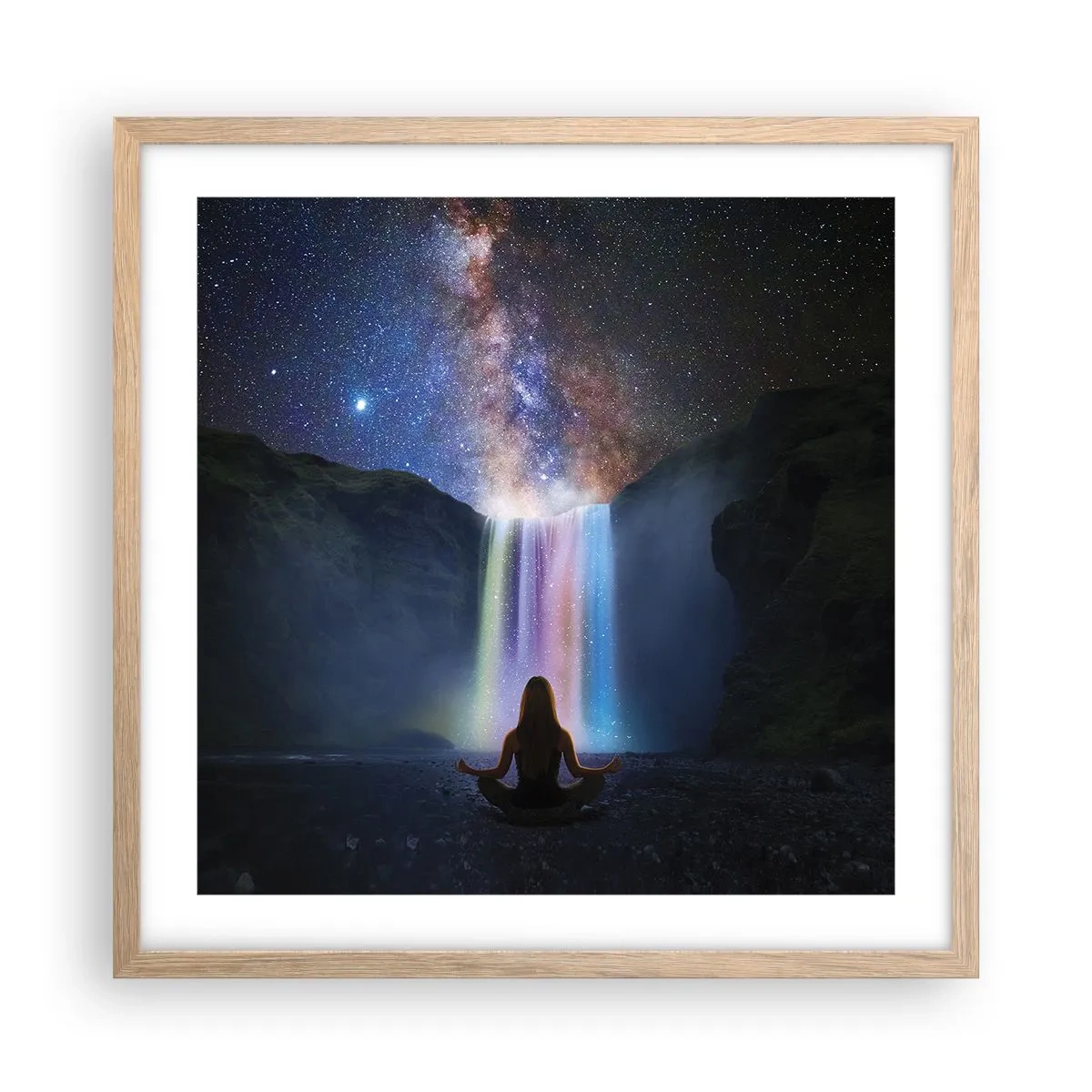 Póster en marco roble claro - Armonía absoluta - 50x50 cm