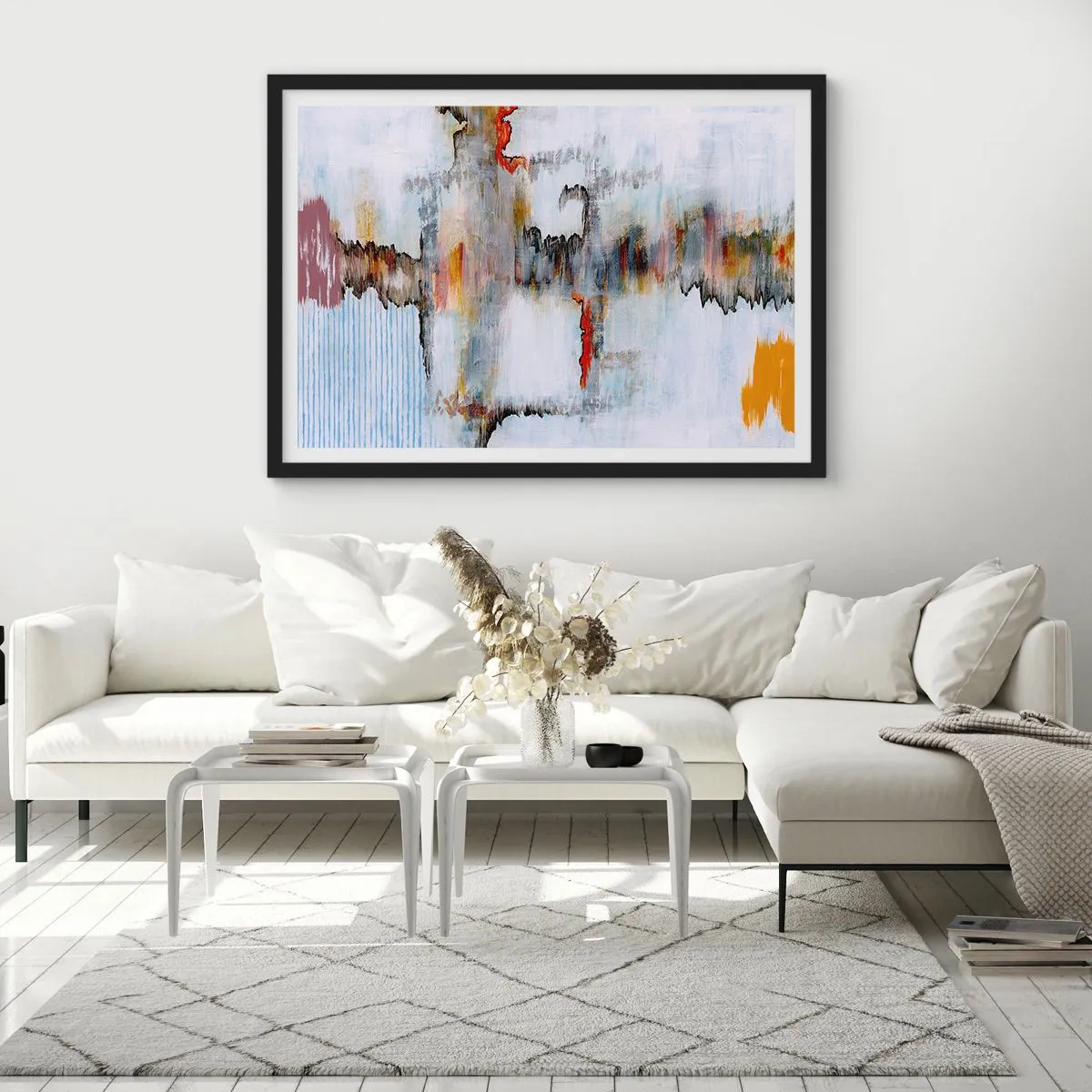 Póster en marco negro - Abstracto sobre el agua - 91x61 cm