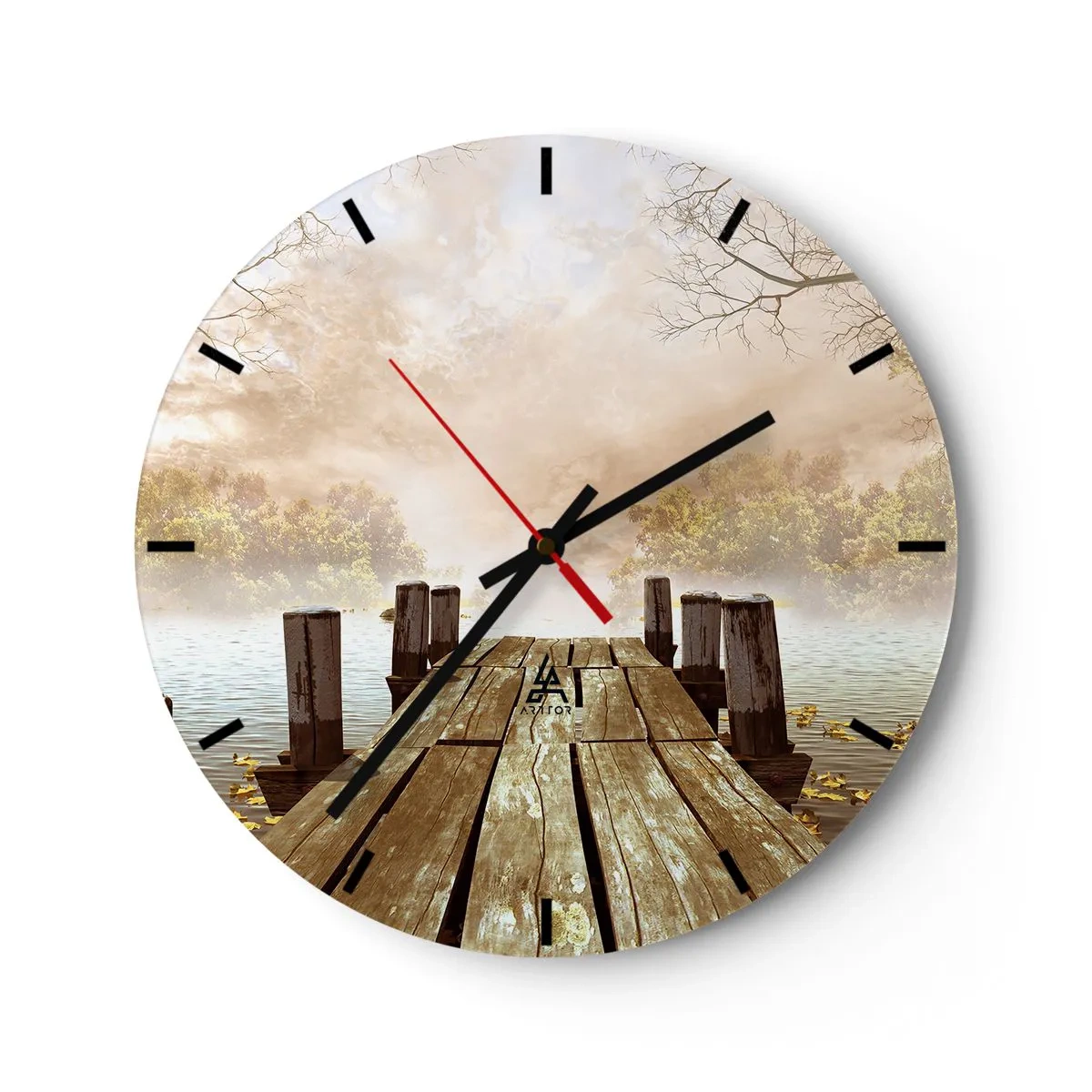 Reloj de pared - Reloj de vidrio - La leve tristeza del otoño - 40x40 cm