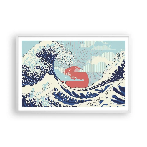 Póster en marco blanco - De inspiración japonesa - 91x61 cm