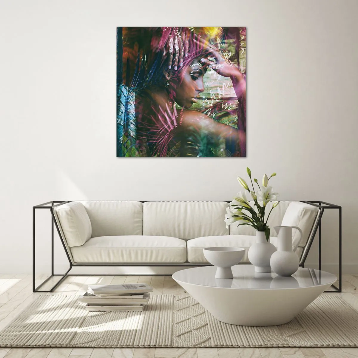 Cuadro sobre vidrio - Impresiones sobre Vidrio - La madre naturaleza en la selva - 40x40 cm