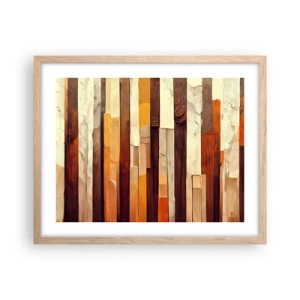 Póster en marco roble claro - Himno de los árboles del bosque - 50x40 cm