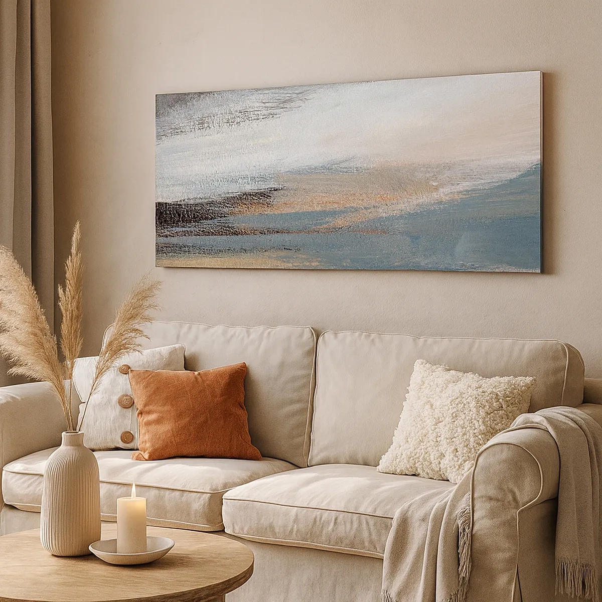 Cuadro sobre lienzo - Impresión de Imagen - Abstracción: paisaje nórdico - 30x30 cm