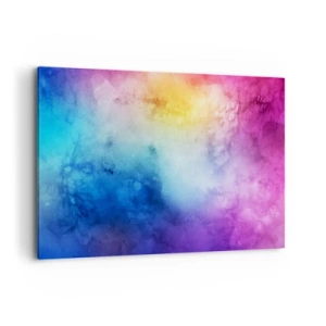 Cuadro sobre lienzo - Impresión de Imagen - Una composición abstracta en tonos pastel de rosa y azul. - 100x70cm - Casi en el séptimo cielo - Decoración de pared moderna para salón y dormitorio ARTTOR