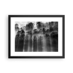 Póster en marco negro - En los flujos de luz - 40x30 cm