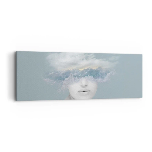 Cuadro sobre lienzo - Impresión de Imagen - Con la cabeza en las nubes - 90x30 cm
