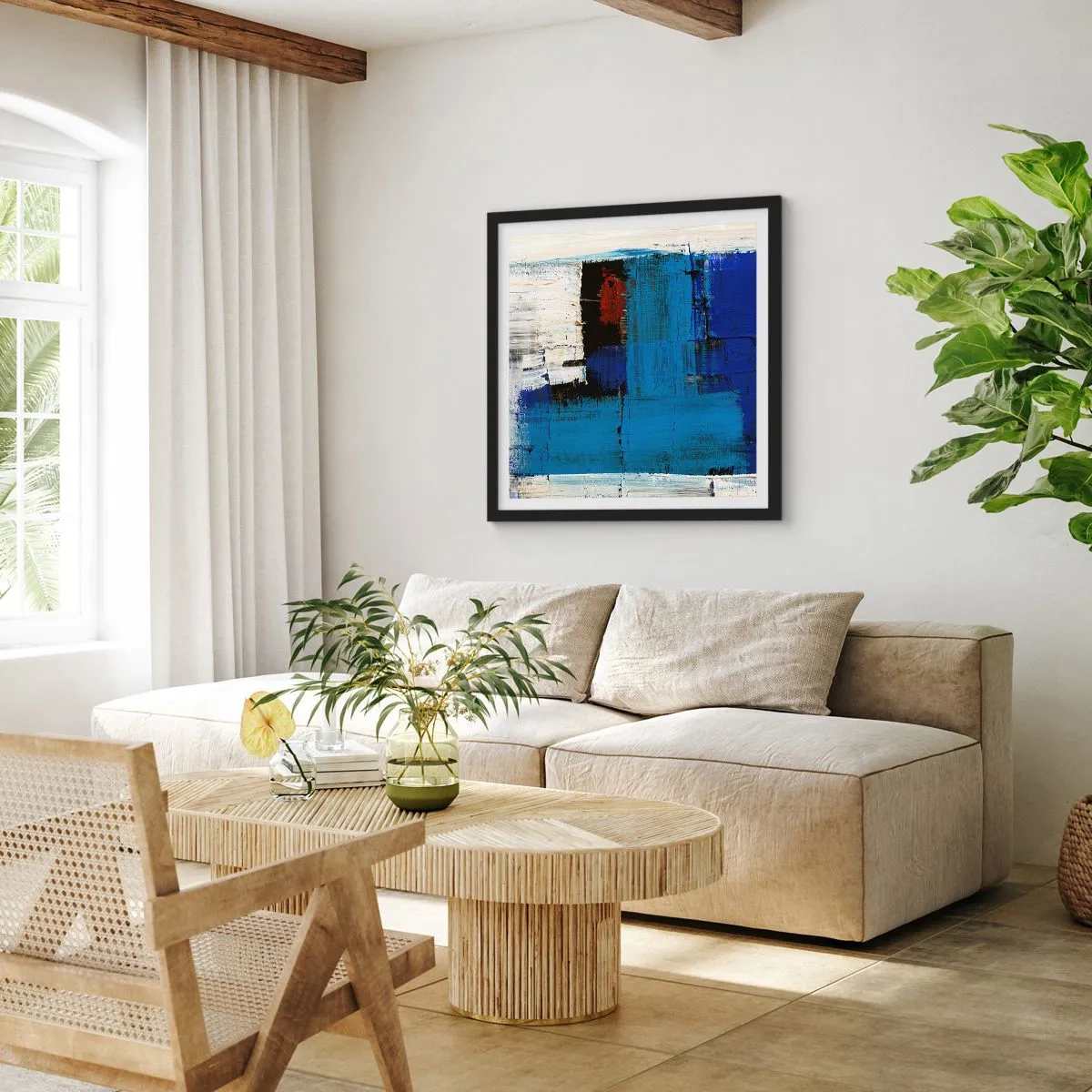 Póster en marco negro - El secreto del azul - 60x60 cm