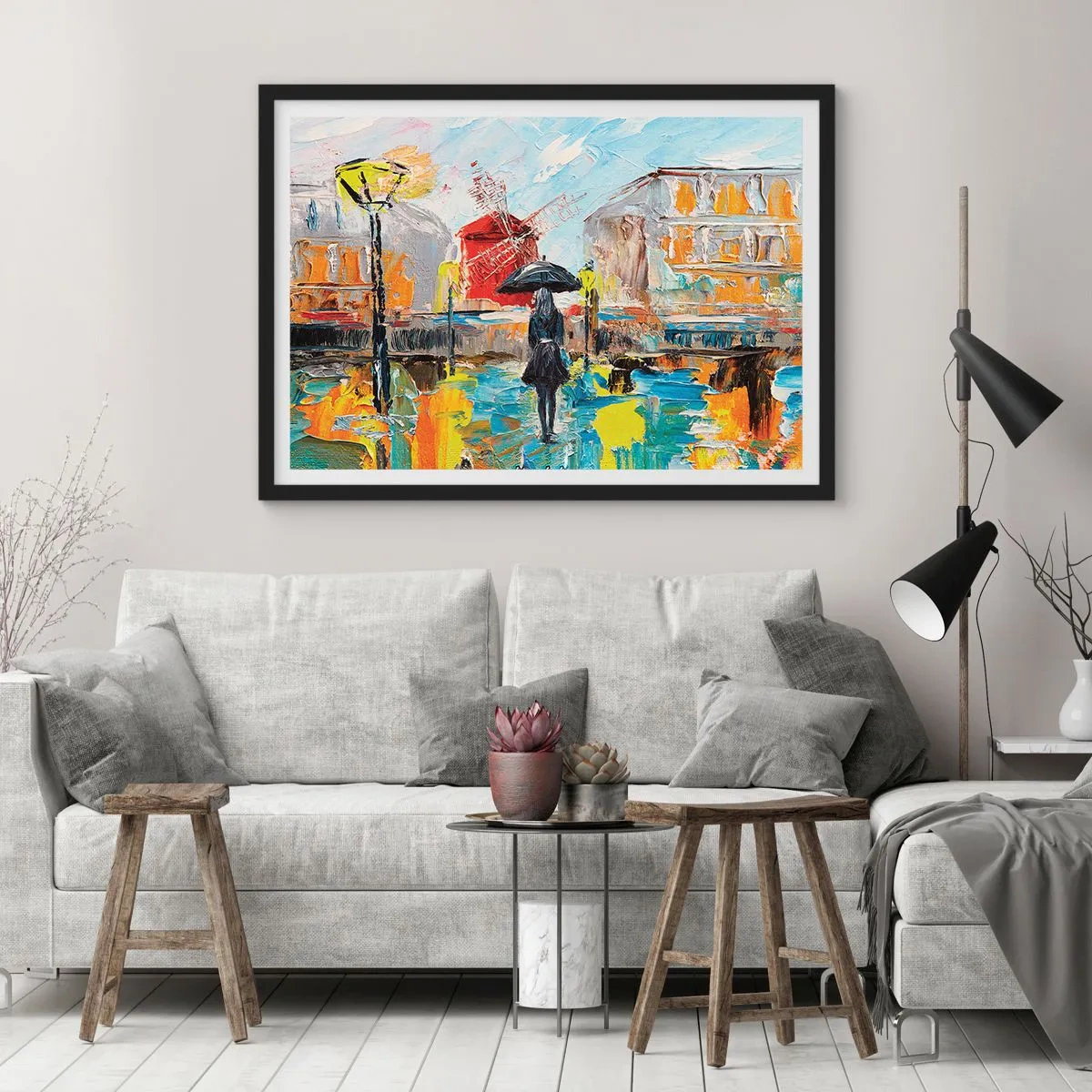 Póster en marco negro - Leyendas parisinas - 40x30 cm