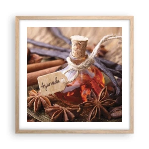 Póster en marco roble claro - Hacia la unidad del cuerpo y el espíritu - 50x50 cm