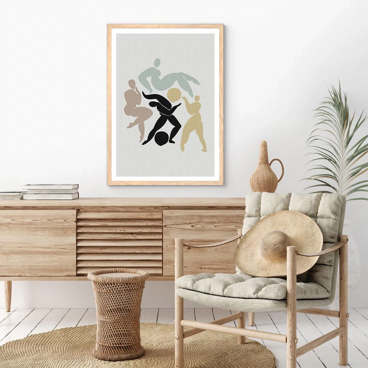 Póster en marco roble claro - Movimiento para la salud y la belleza - 70x100 cm