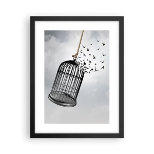 Póster en marco negro - Fe... Esperanza... ¡Libertad! - 30x40 cm
