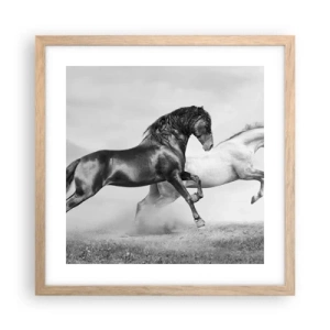 Póster en marco roble claro - Ángeles y demonios - 40x40 cm