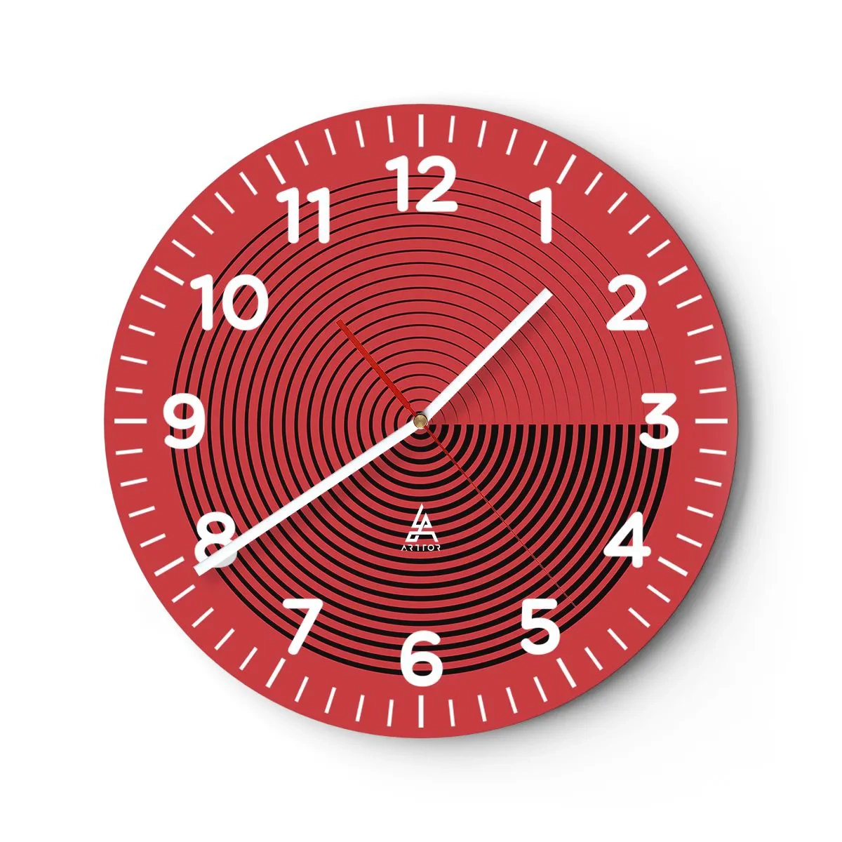 Reloj de pared - Reloj de vidrio - Movimiento circular - 40x40 cm