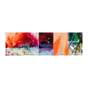 Muestra de fotomural autoadhesivo Deluxe Sticker - Una explosión de luces y colores - Abstracción, Pedazo, Acrílico - 100x30 cm