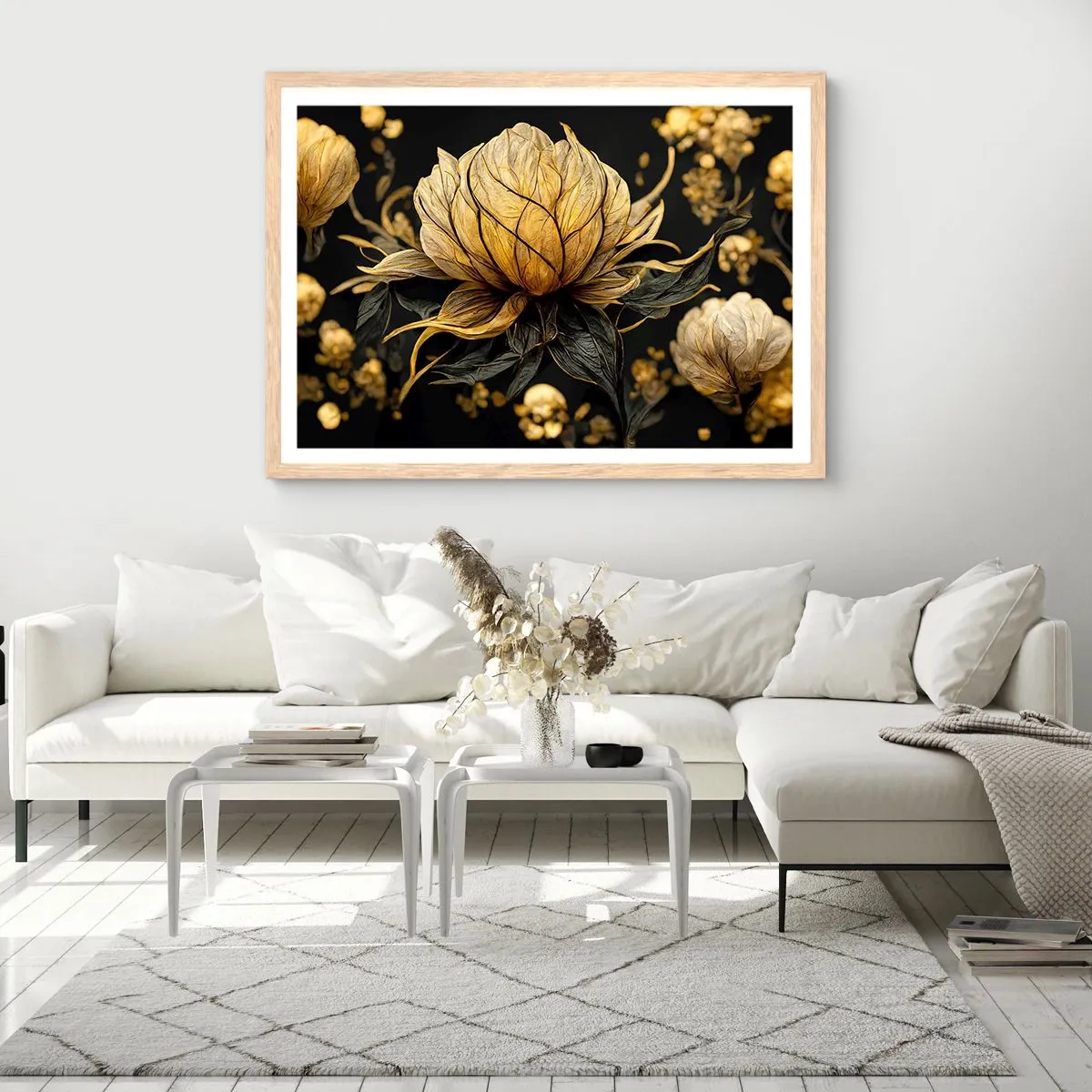 Póster en marco roble claro - Sutil fragilidad - 100x70 cm