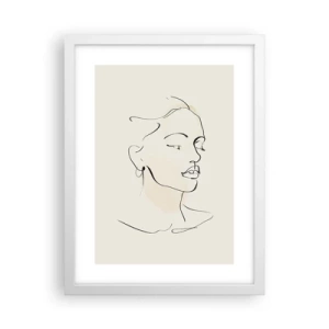 Póster en marco blanco - Líneas que muestran seguridad - 30x40 cm