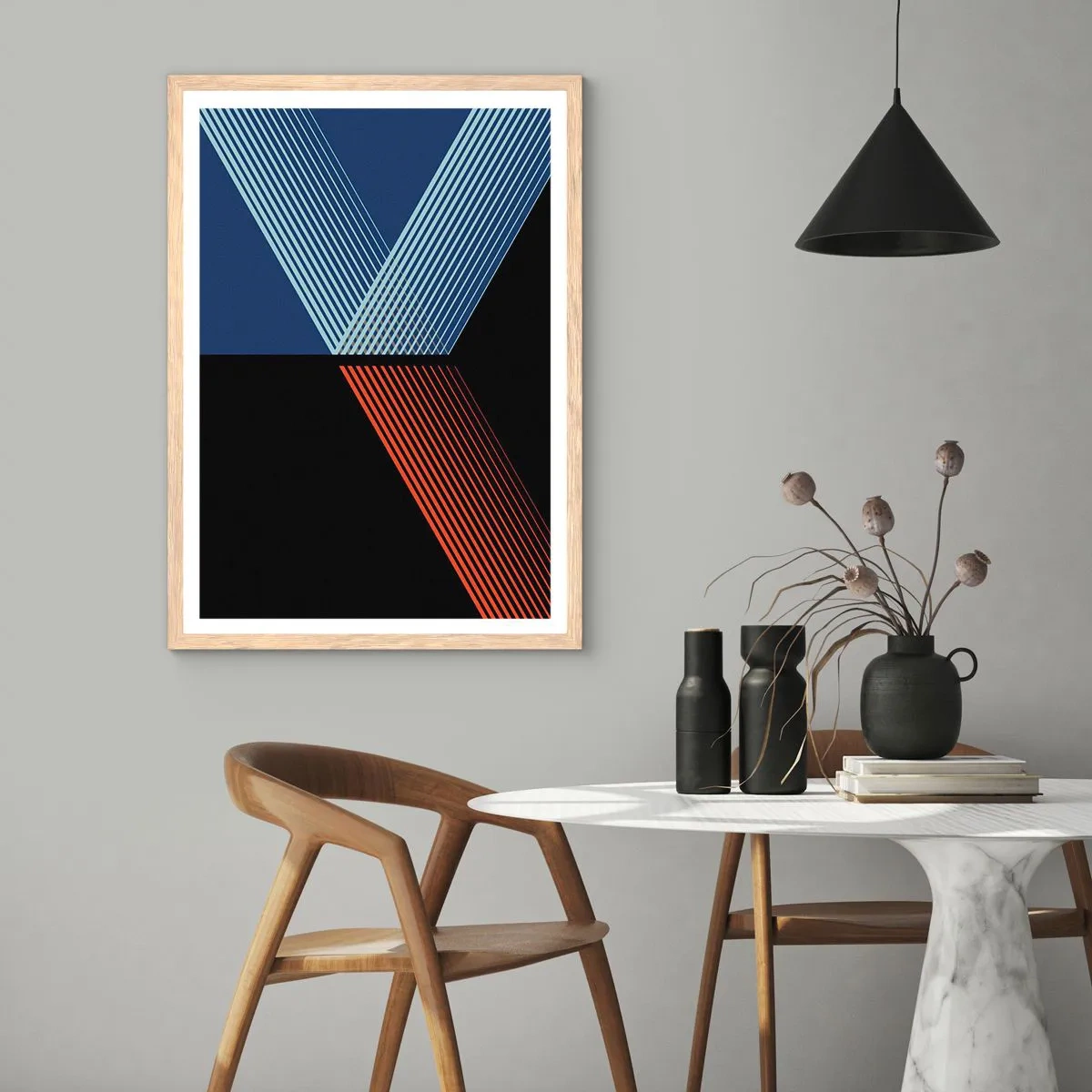 Póster en marco roble claro - La rectitud - 50x70 cm