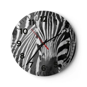 Reloj de pared - Reloj de vidrio - El mundo es blanco y negro - 40x40 cm