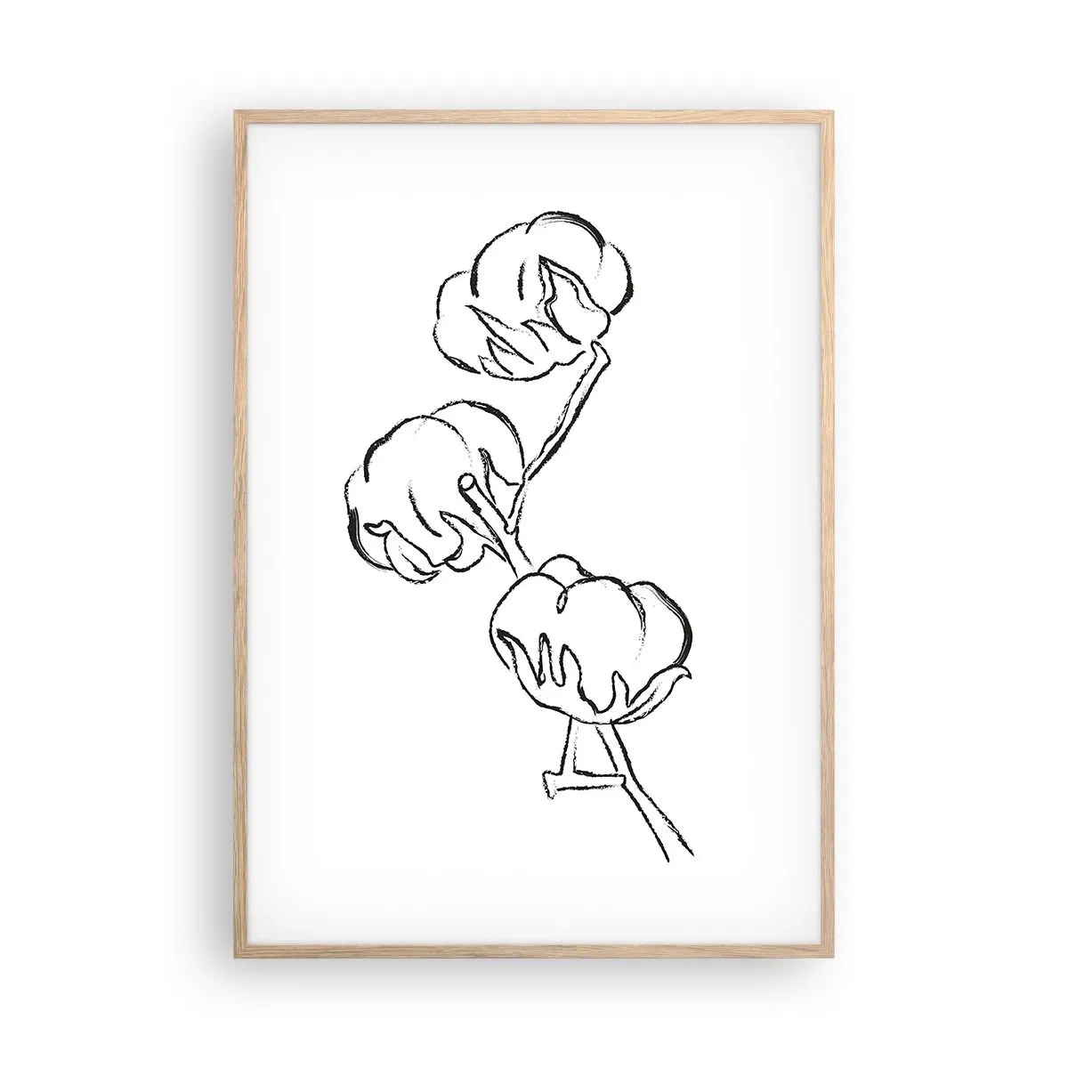 Póster en marco roble claro - Plumón de algodón - 70x100 cm