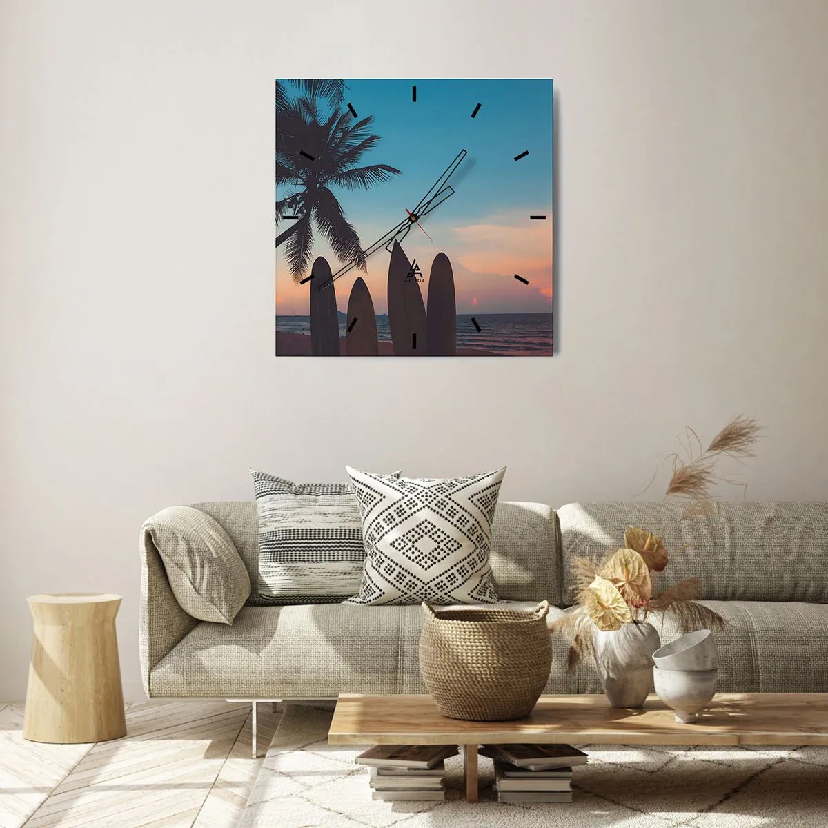 Reloj de pared - Reloj de vidrio - Mañana también disfrutaremos - 30x30 cm