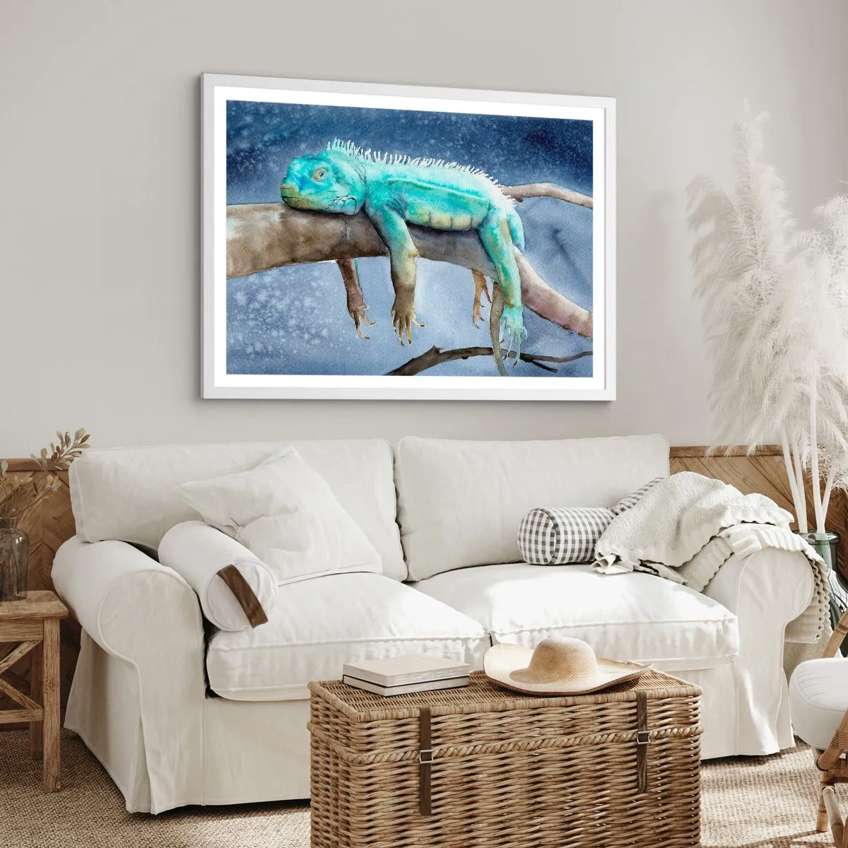 Póster en marco blanco - Me siento bien, ¿y tú? - 100x70 cm