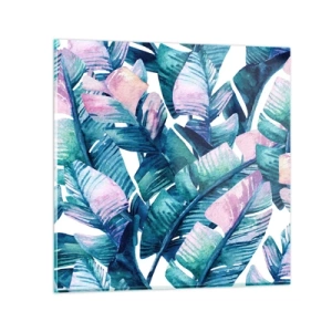 Cuadro sobre vidrio - Impresiones sobre Vidrio - En una plantación de plátanos - 70x70 cm