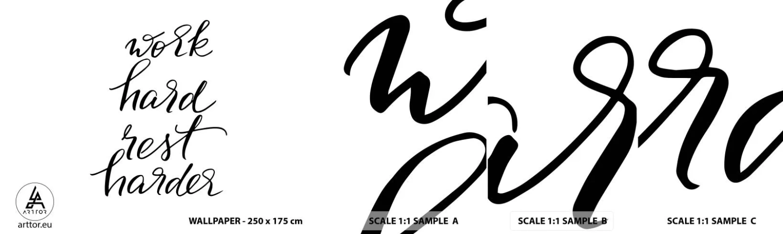 Muestra de fotomural autoadhesivo Deluxe Sticker - Balance de vida - Tipografía, Afirmación, Máxima - 100x30 cm