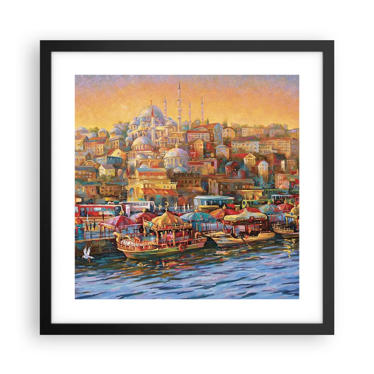 Póster en marco negro - Una historia en Estambul - 40x40 cm