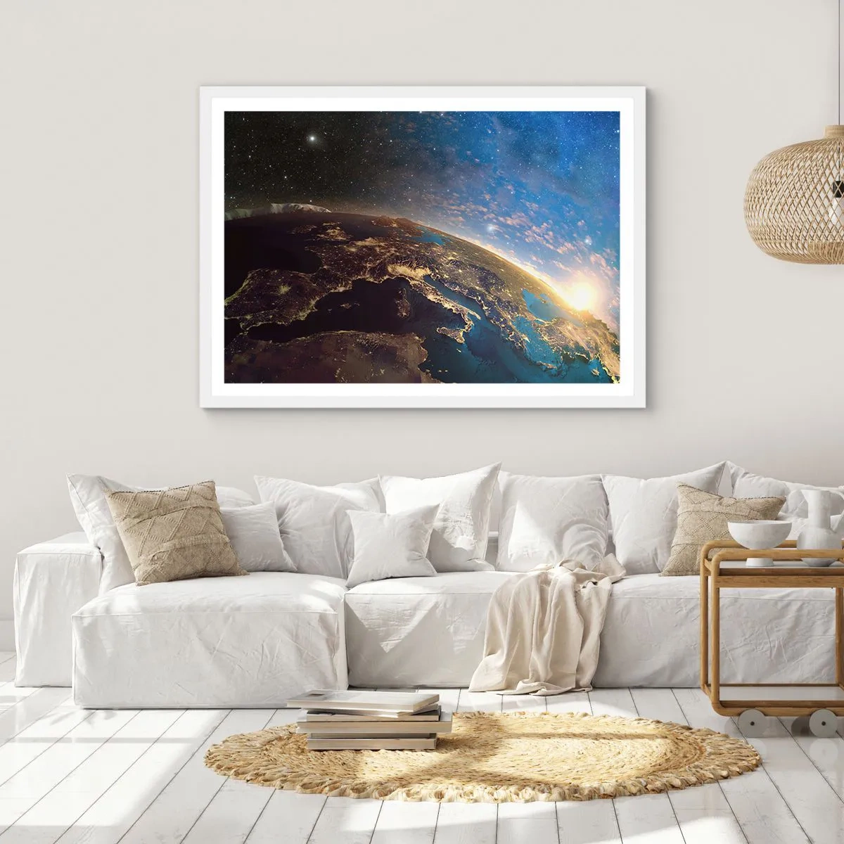 Póster en marco blanco - Mirémonos a nosotros mismos desde la distancia - 50x40 cm