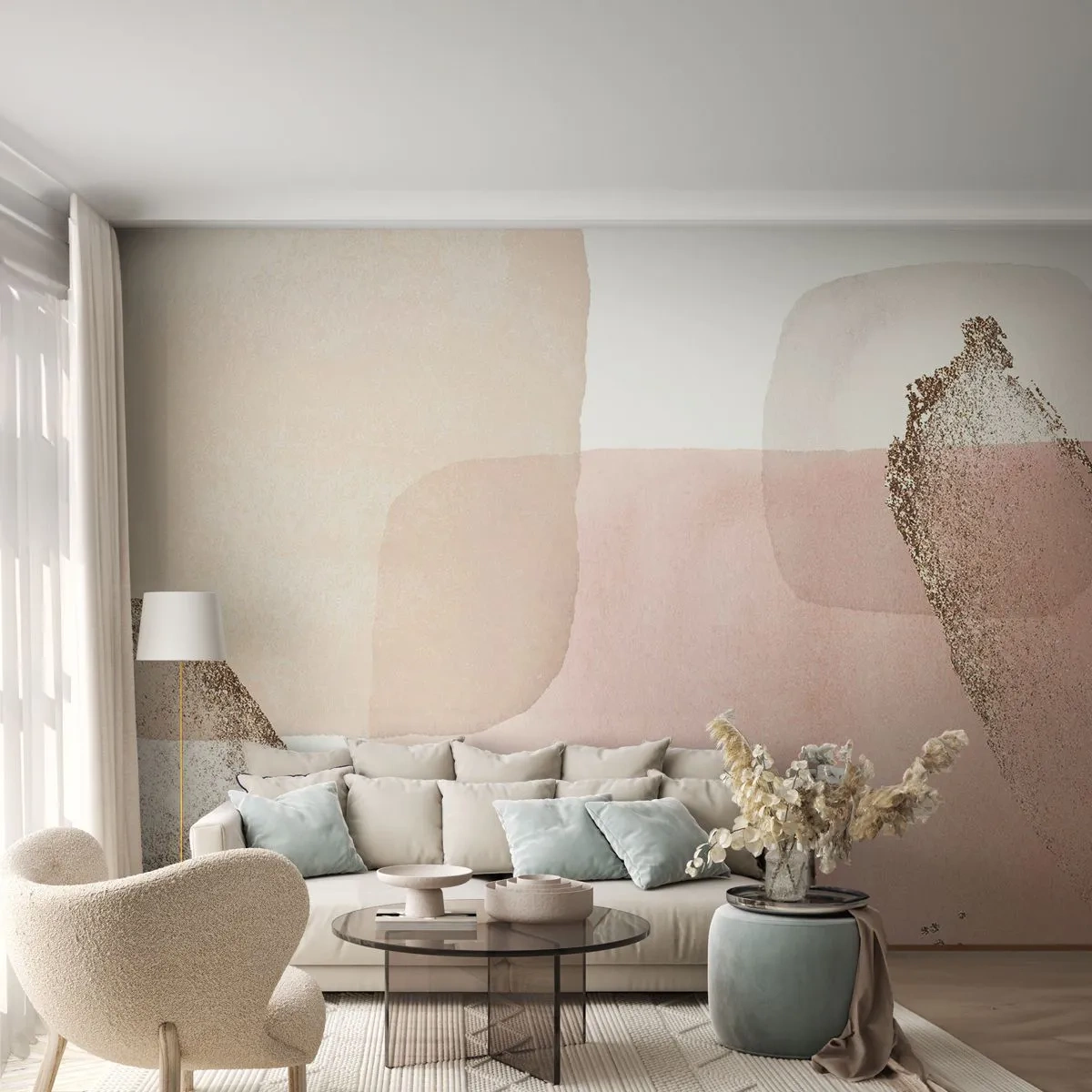 Fotomural Autadhesivo Deluxe Sticker - Una mirada a través del color - Abstracción, Pedazo, Patrón moderno - 250x175 cm