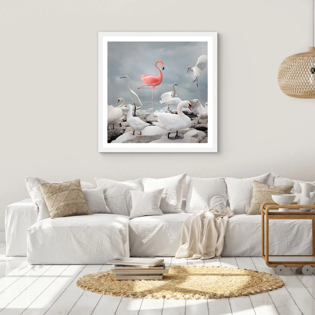 Póster en marco blanco - ¿De dónde vengo? - 40x40 cm