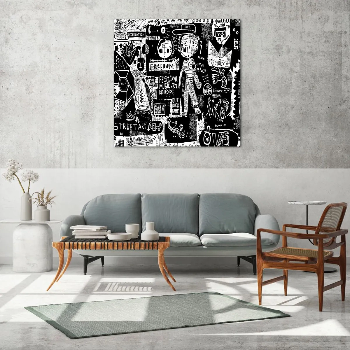 Cuadro sobre vidrio - Impresiones sobre Vidrio - La juventud espiritual de la ley y la alegría - 70x70 cm
