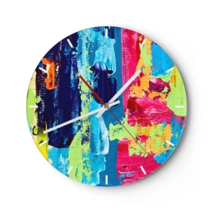 Reloj de pared - Reloj de vidrio - ¡La vida es hermosa! - 40x40 cm