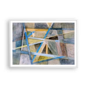 Póster en marco blanco - ¿Recto o inclinado? - 100x70 cm