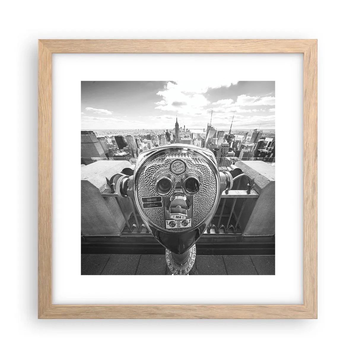 Póster en marco roble claro - Sobre la ciudad - 30x30 cm
