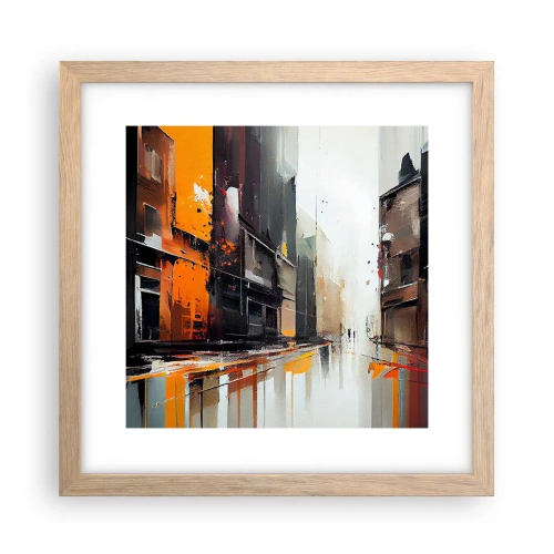 Póster en marco roble claro - Día lluvioso - 30x30 cm