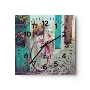 Reloj de pared - Reloj de vidrio - Ahora mismo vuelvo - 30x30 cm