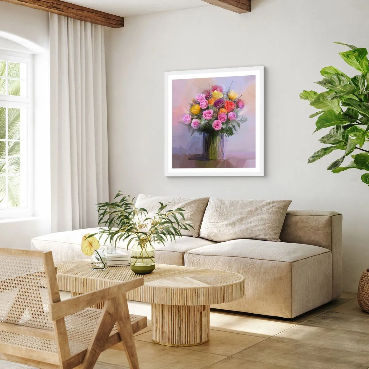 Póster en marco blanco - Belleza inmortalizada - 50x50 cm