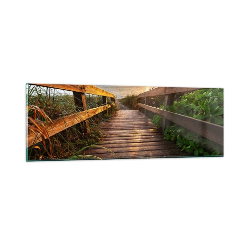 Cuadro sobre vidrio - Impresiones sobre Vidrio - Y directamente a la orilla - 90x30 cm