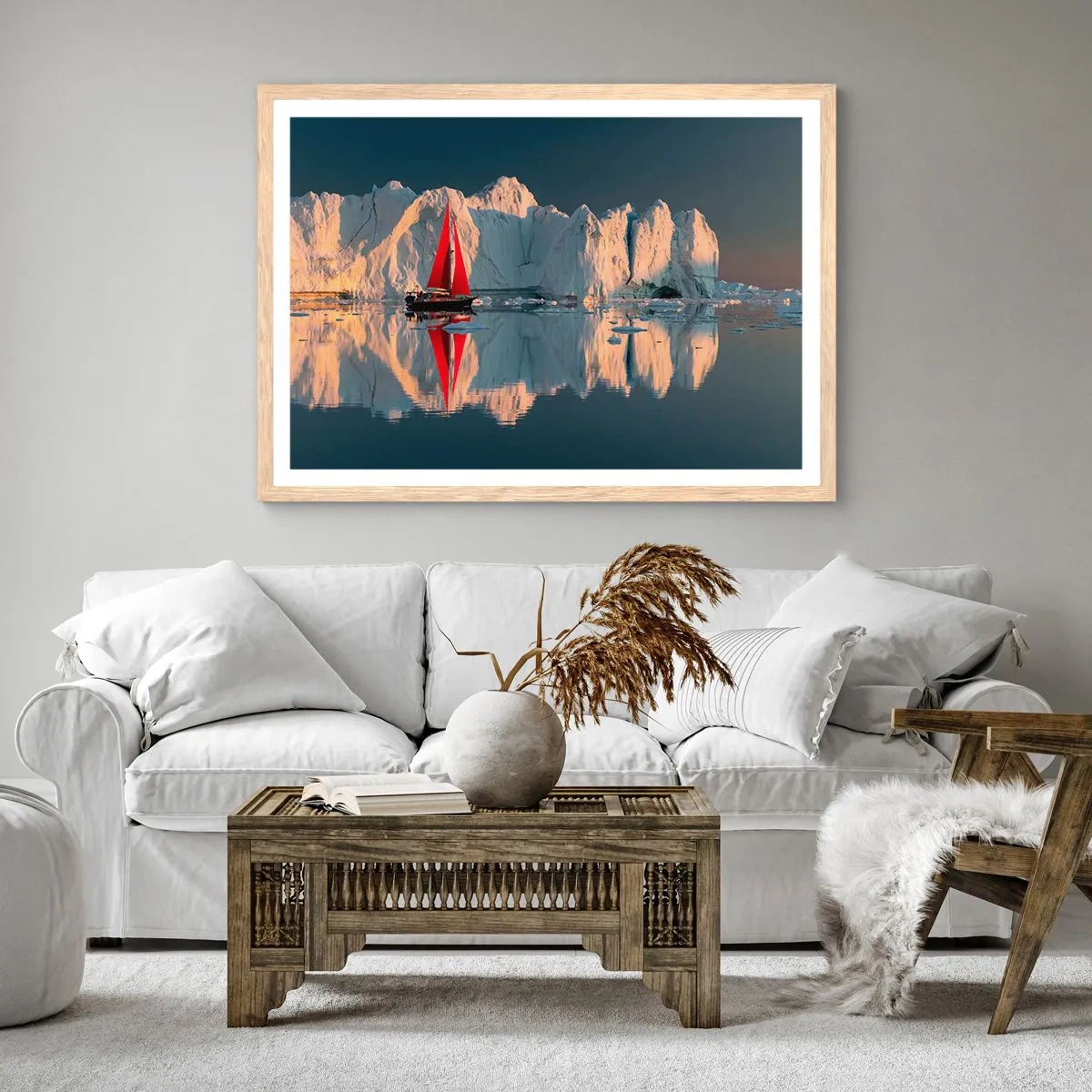 Póster en marco roble claro - En el límite del mundo - 70x50 cm