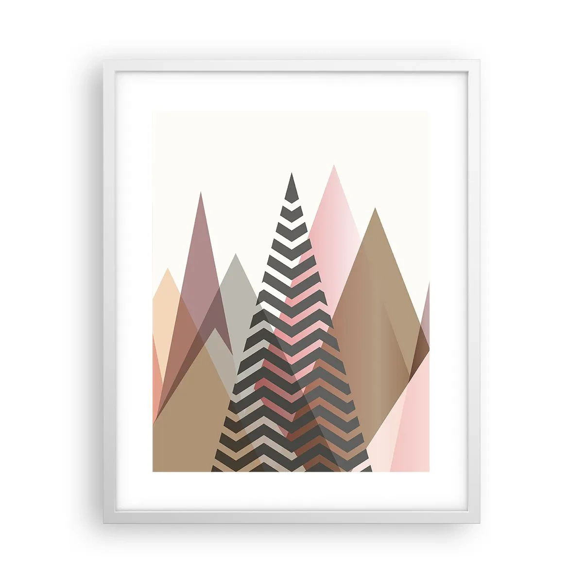 Póster en marco blanco - Una visión piramidal - 40x50 cm