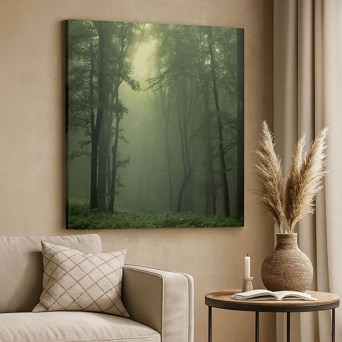 Cuadro sobre lienzo - Impresión de Imagen - Antes de que se despierte el bosque - 30x30 cm