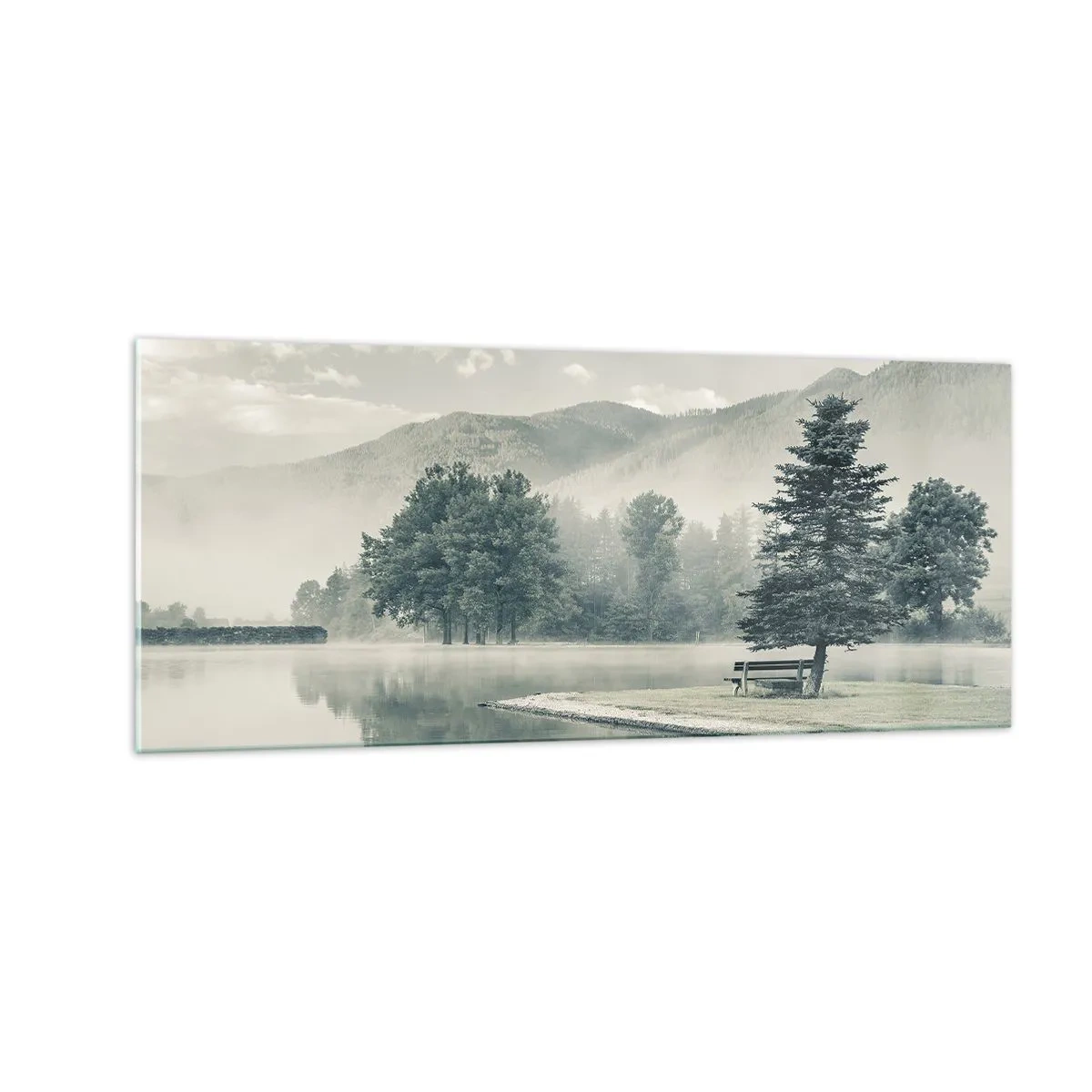 Cuadro sobre vidrio - Impresiones sobre Vidrio - El lago sigue durmiendo - 100x40 cm