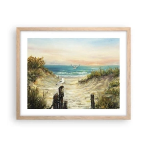 Póster en marco roble claro - Un retiro ventoso - 50x40 cm